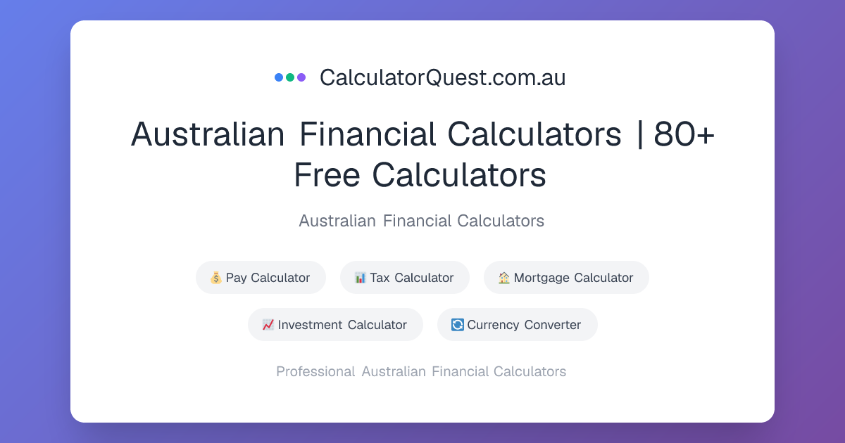 Australian Financial Calculators | 80+ Free Calculators ...
